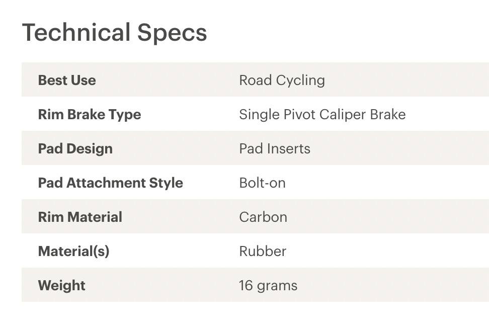 SRAM Road Brake Pad Inserts for Carbon Rims SwissStop Yellow (NEW)