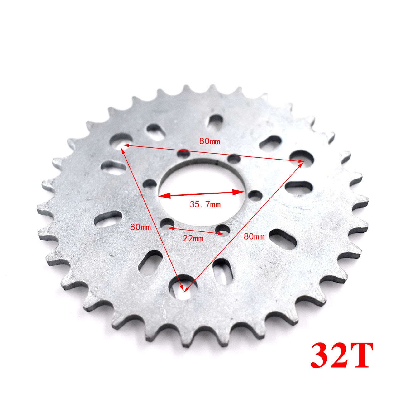 Black 1″ / 1.5″ CNC Adapter 32T Sprocket Fits 80cc 2 Stroke Motorized Bicycle