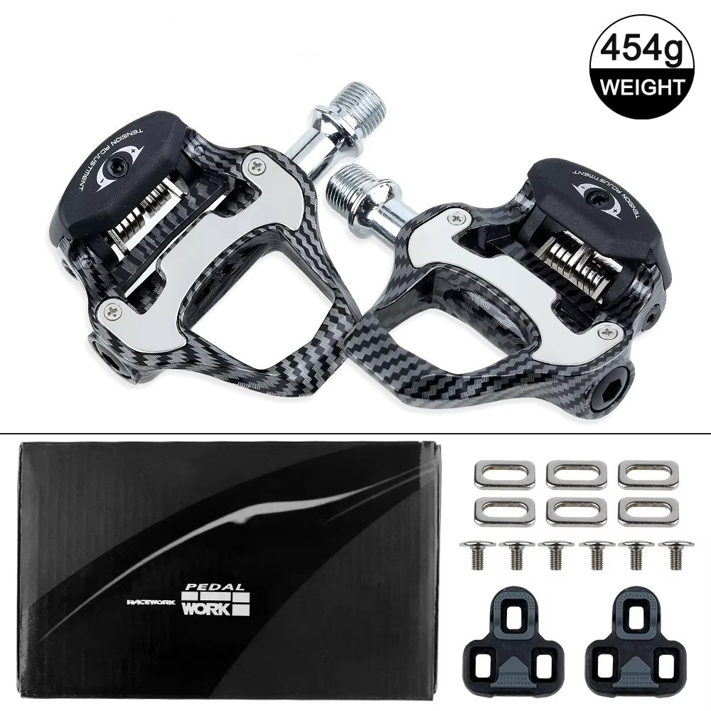 Bike Pedal Carbon Fiber Ultra Light Bearings Pedal For SPD Keo Self-Locking Peda
