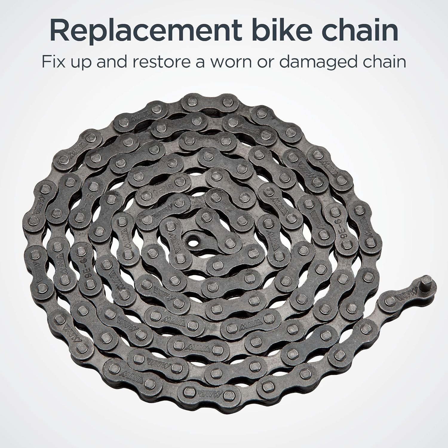 Chain, Steel Replacement Chain, 112 Links, Fits Derailleur & Non-Derailleur B…