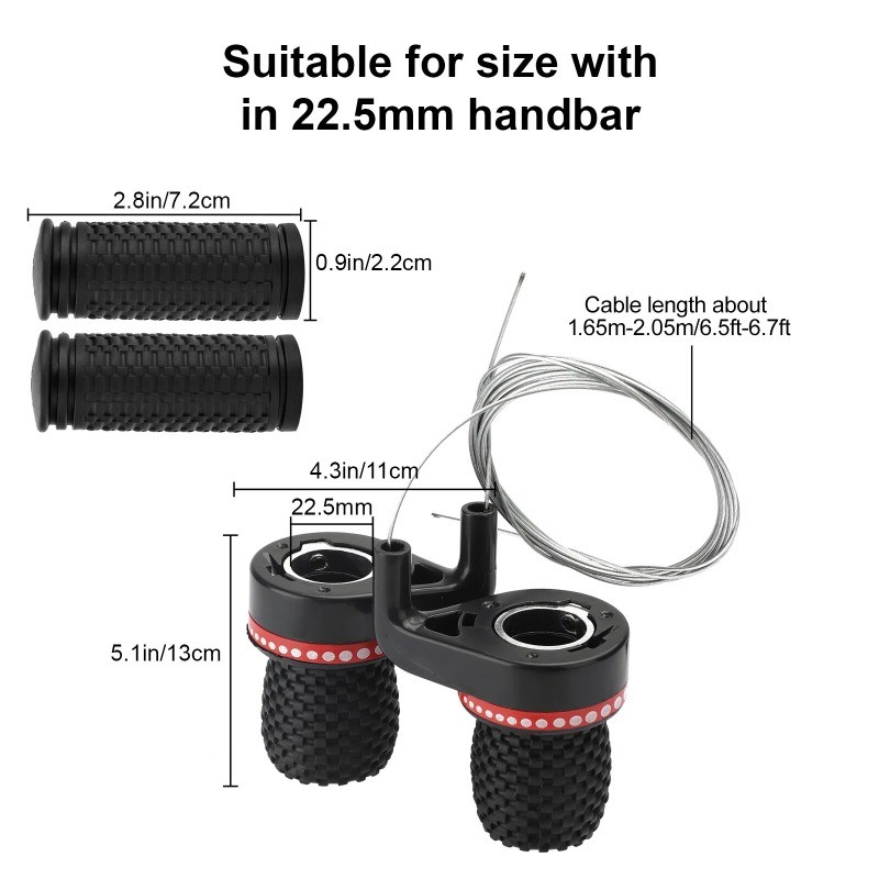 Bicycle Shift Levers Mountain Bike Handlebar Twist Grip Handle Gear Shifter Set