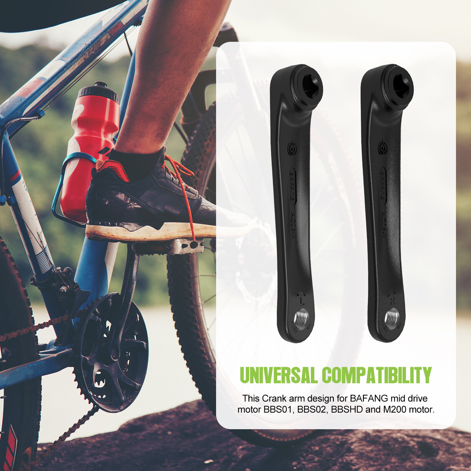 1 Pair Crank Arms 170mm for Bafang 8FUN BBS01 BBS02 Ebike Mid Drive Motor Kit US