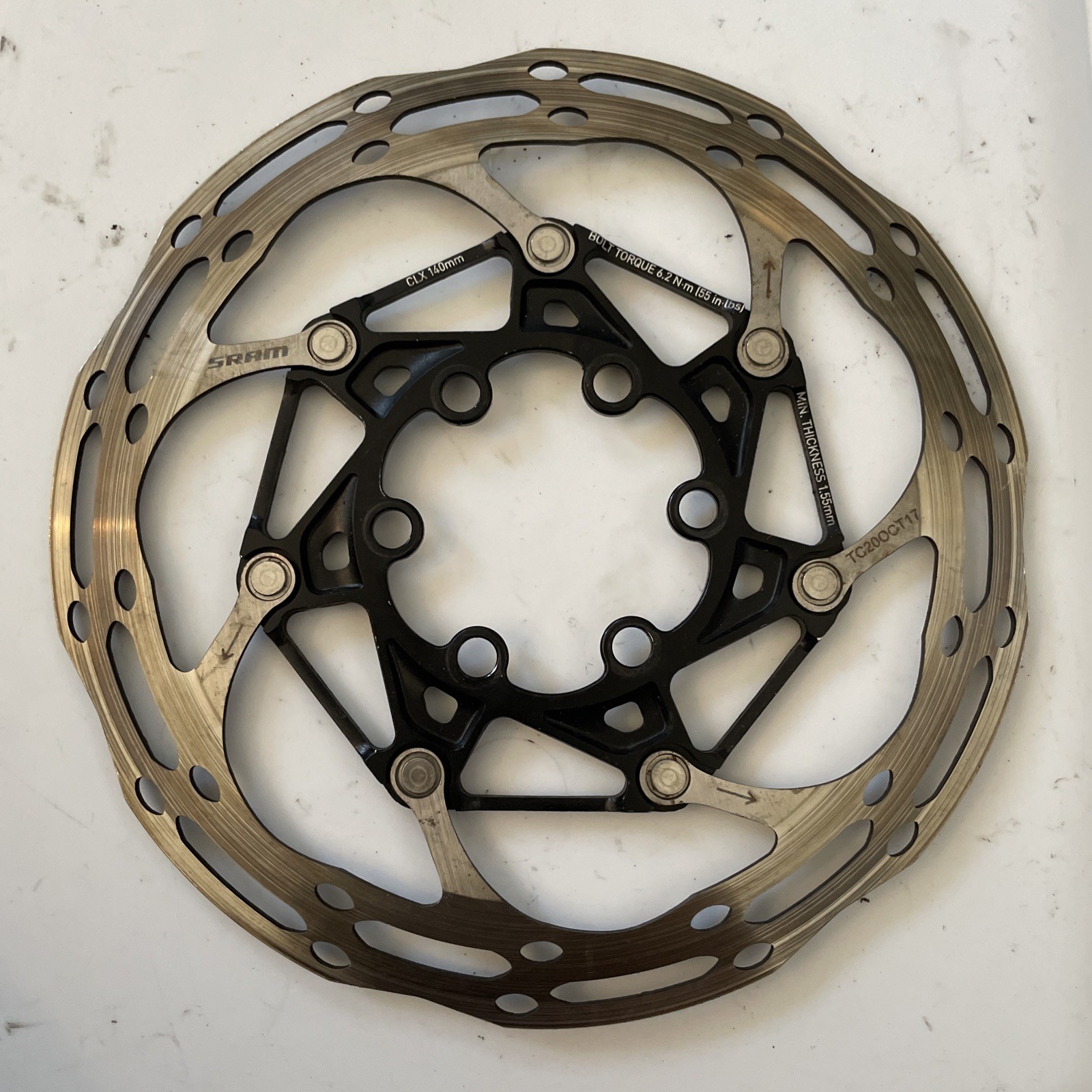 (2) SRAM CLX 140mm 6-bolt Disc Brake Rotor 86g set of two