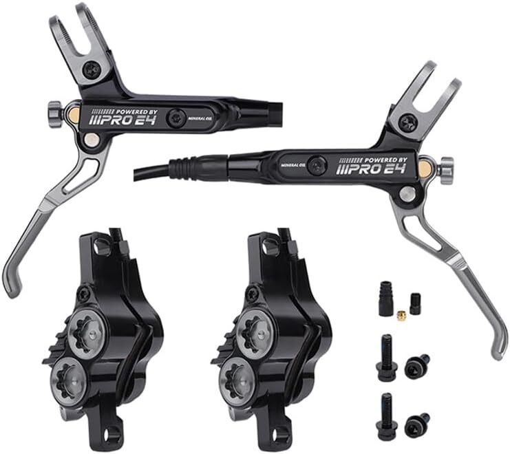 IIIPRO MTB Bike 4 Piston Hydraulic Disc Brake Lever Set Brake Caliper 800/1550mm