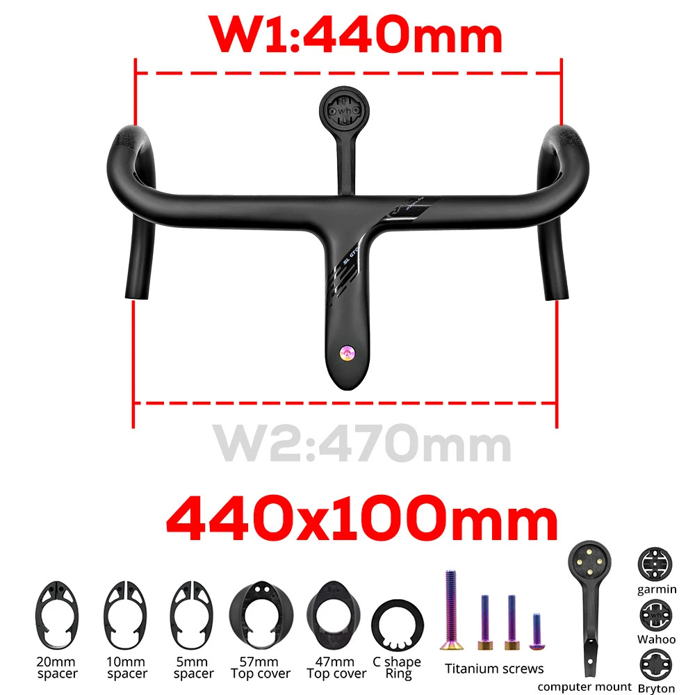 -10 Degree Carbon Road Bike Cockpit Internal Cable Integrated Bicycle Handlebar