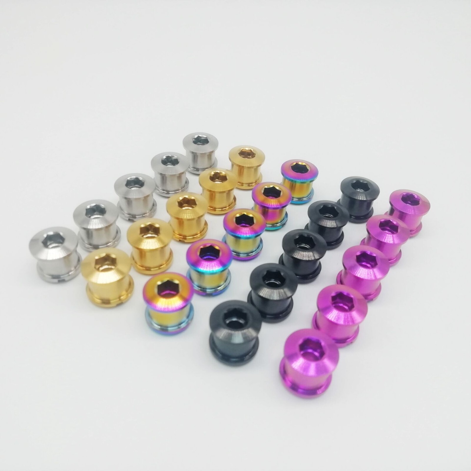 Road Bike Titanium Crankset Chainring Bolts M8 Nuts 6.5mm 5pairs