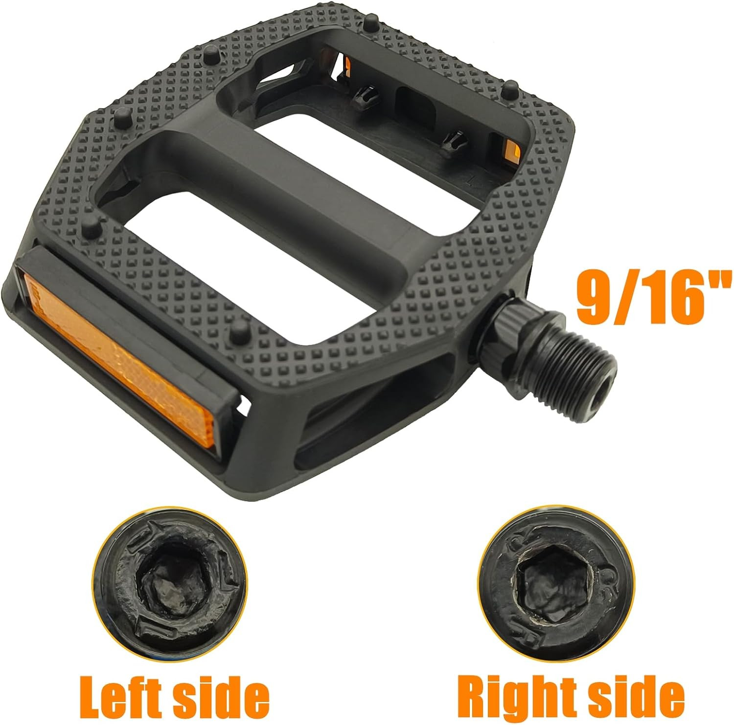Non-Slip Wide Bike Pedals with Reflectors – Lightweight 9/16″ for All Bikes