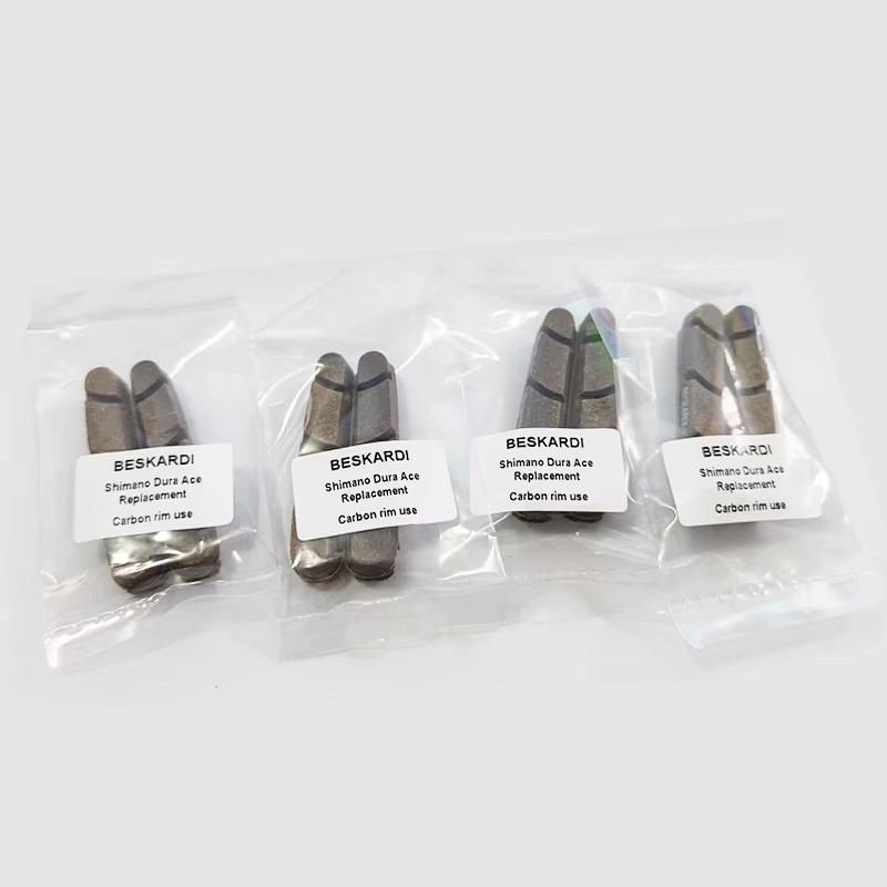 2Pairs 4Pcs Road Bike Brake Pad Bicycle Carbon Wheel Cork Wood Block Shoes Brake