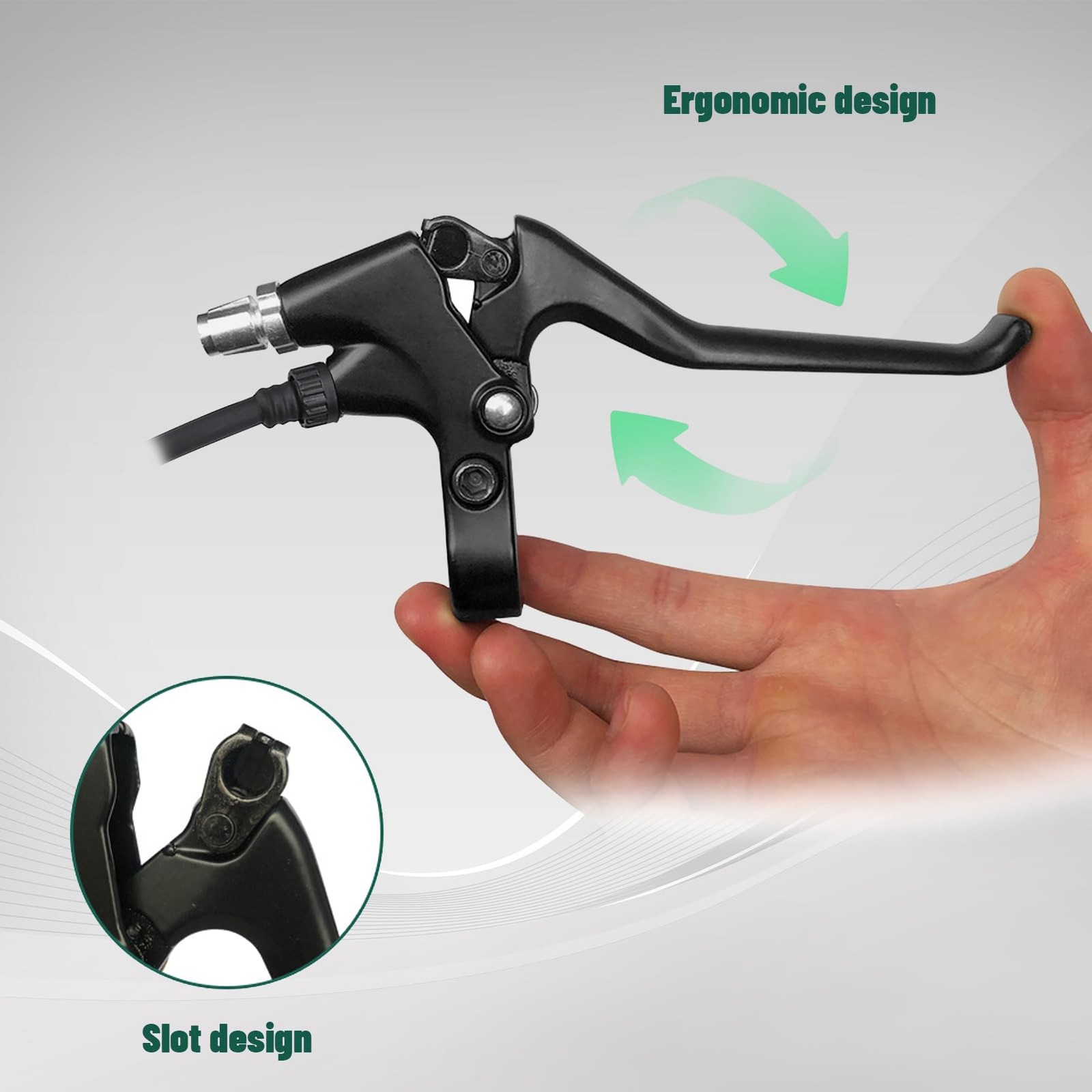 1 Pair 2 Wires Bike Brake Levers, 5.6 FT Durable Left & Right E Bike Electric