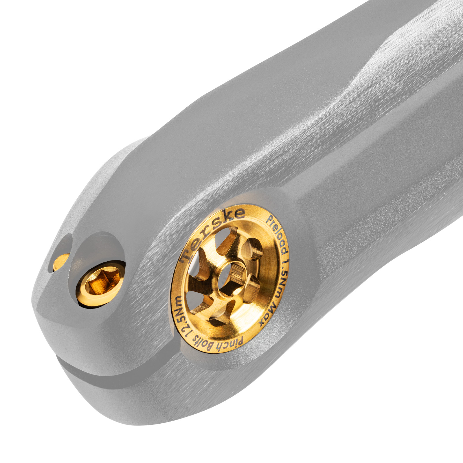 Gold Titanium Preload Cap and Bolt Set for Shimano Hollowtech II Cranksets