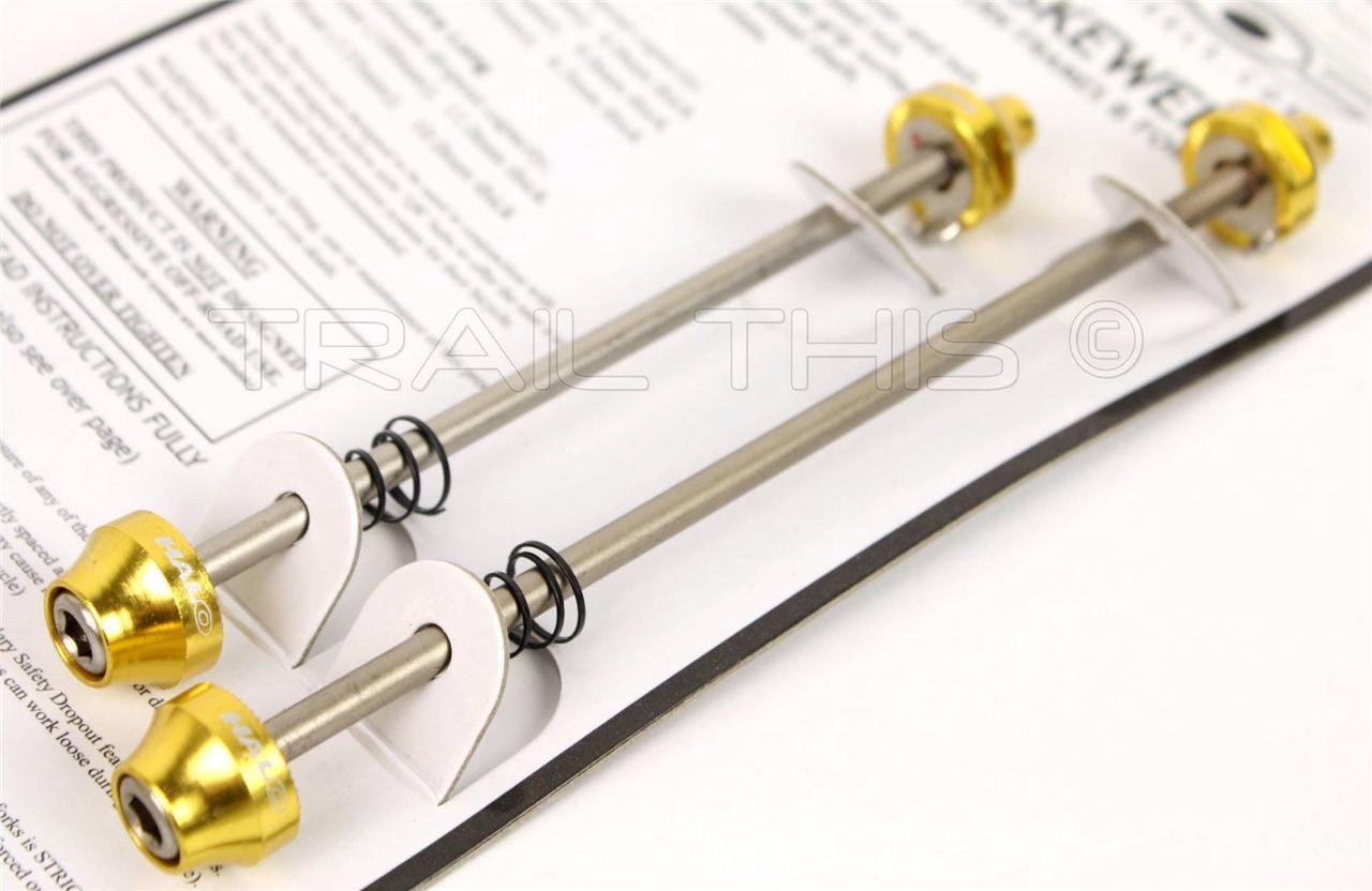 Halo Hex Key 100/135mm Bolt-On Bike Skewer Set Front/Rear Road / Track Bike GOLD