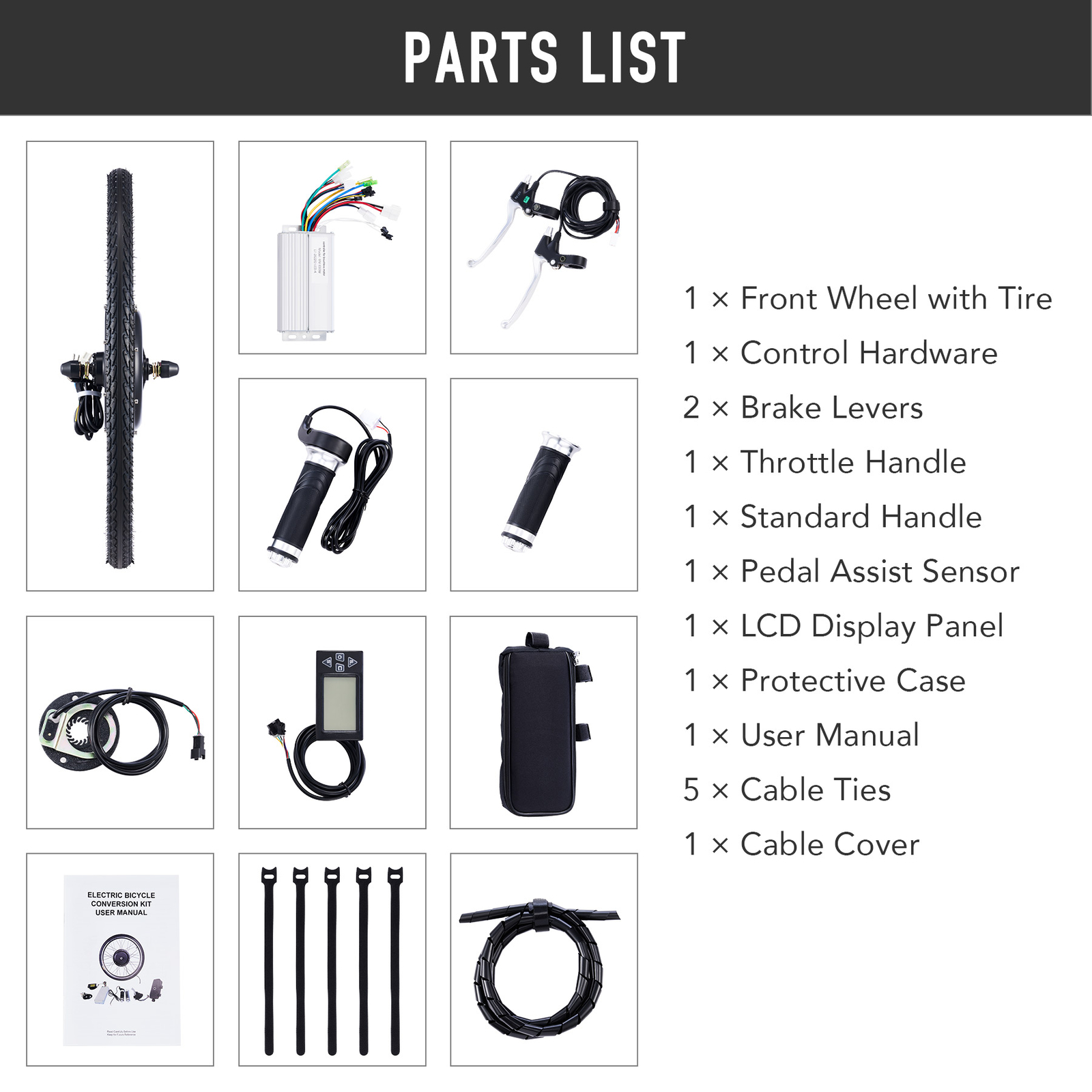 1000W/1500W Electric Bicycle Front/Rear Wheel + Tire E-Bike Conversion Motor Kit