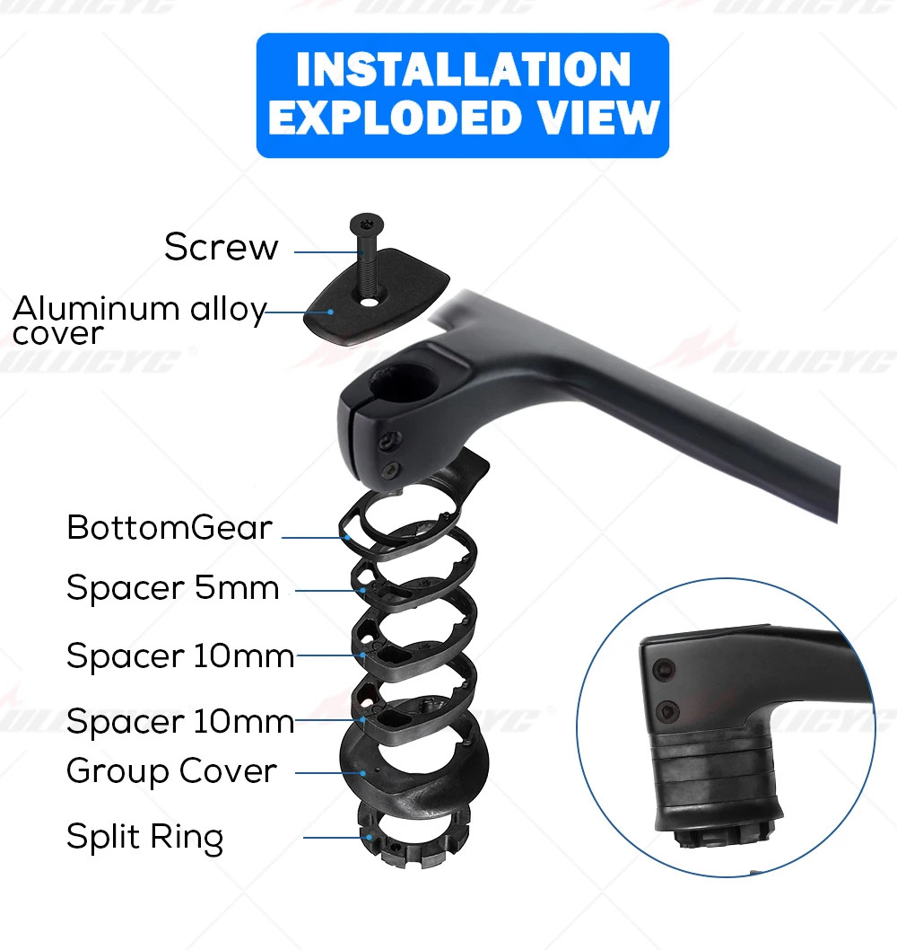 Road Bike Carbon Internal Cable Integrated Bicycle Handlebar Cockpit 360mm-380mm