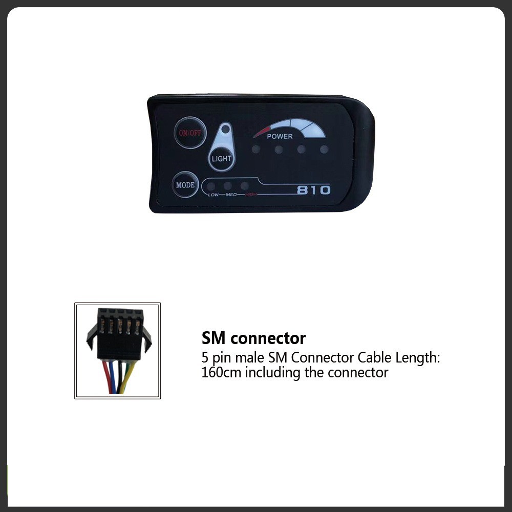 S810 LED Display for E – Bike | 36V/48V, Waterproof/SM Plug, Power Display.