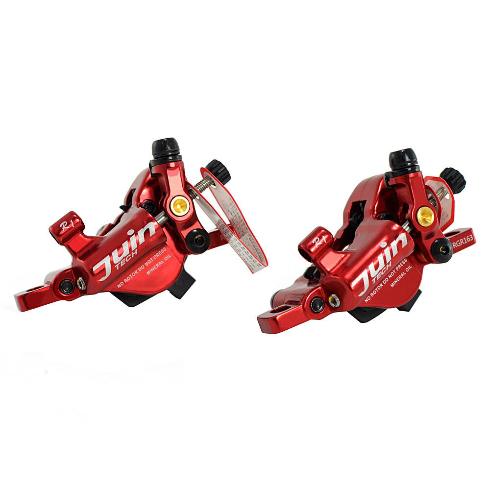 JUIN TECH R1 Hydraulic Road CX Disc Brake set 160mm w/ Rotor (Front+Rear) , Red
