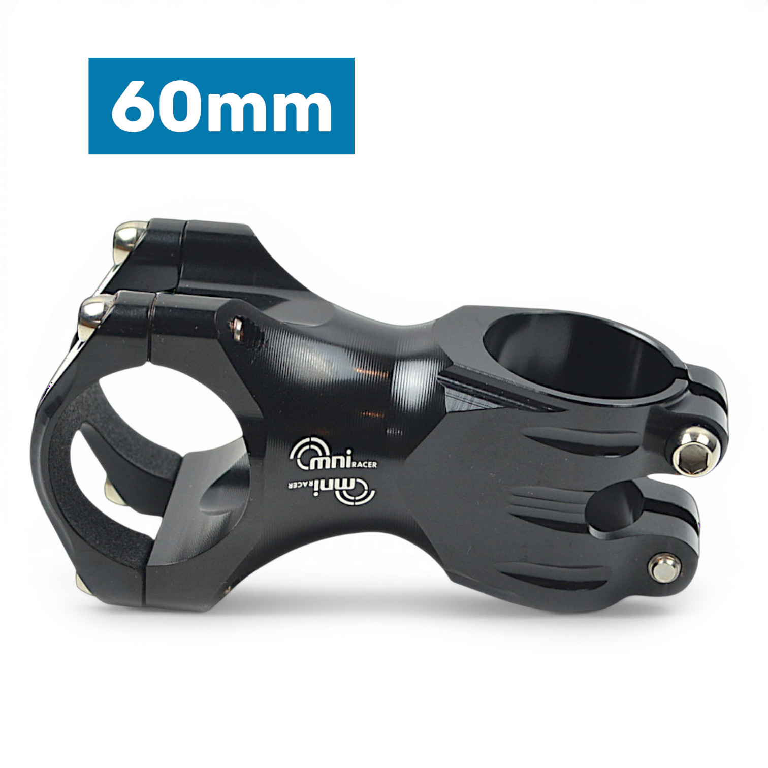 31.8x60mm OMNI Racer WORLDS LIGHTEST RACE-Lite Handlebar Stem & Ti Bolts BLACK