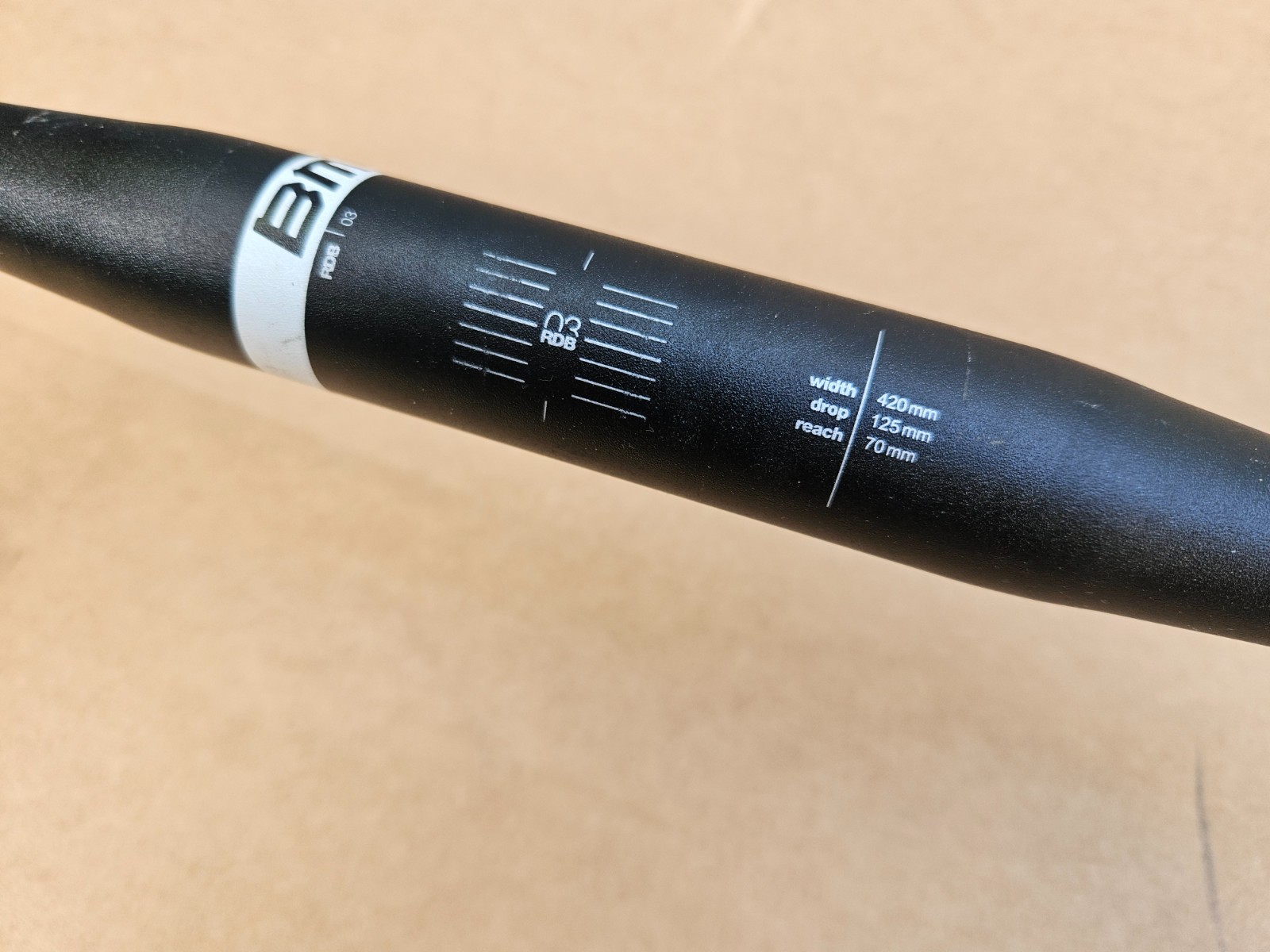 BMC Road Bike Drop Bars 42cm Wide x 31.8mm Clamp Model RDB03 Black