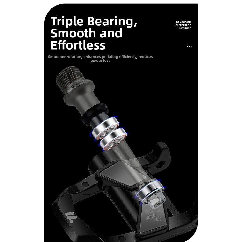 3 Bearing Locking Pedals for Road Bikes Compatible for For look System and Use