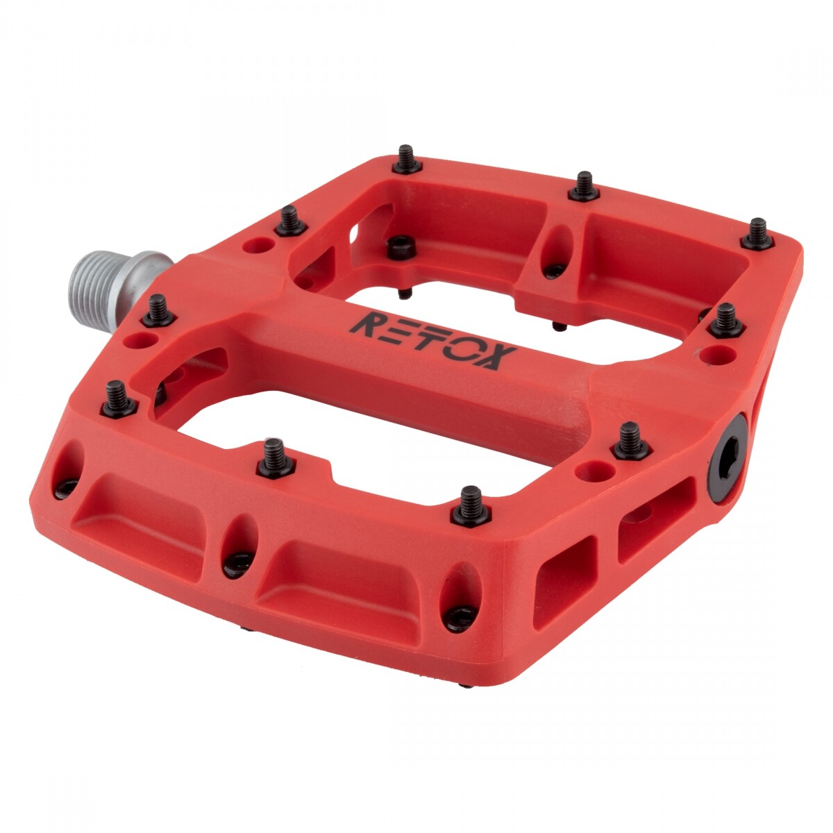 Origin8 Retox Platform Pedals 9/16″ Concave Composite Body Removable Pins Red