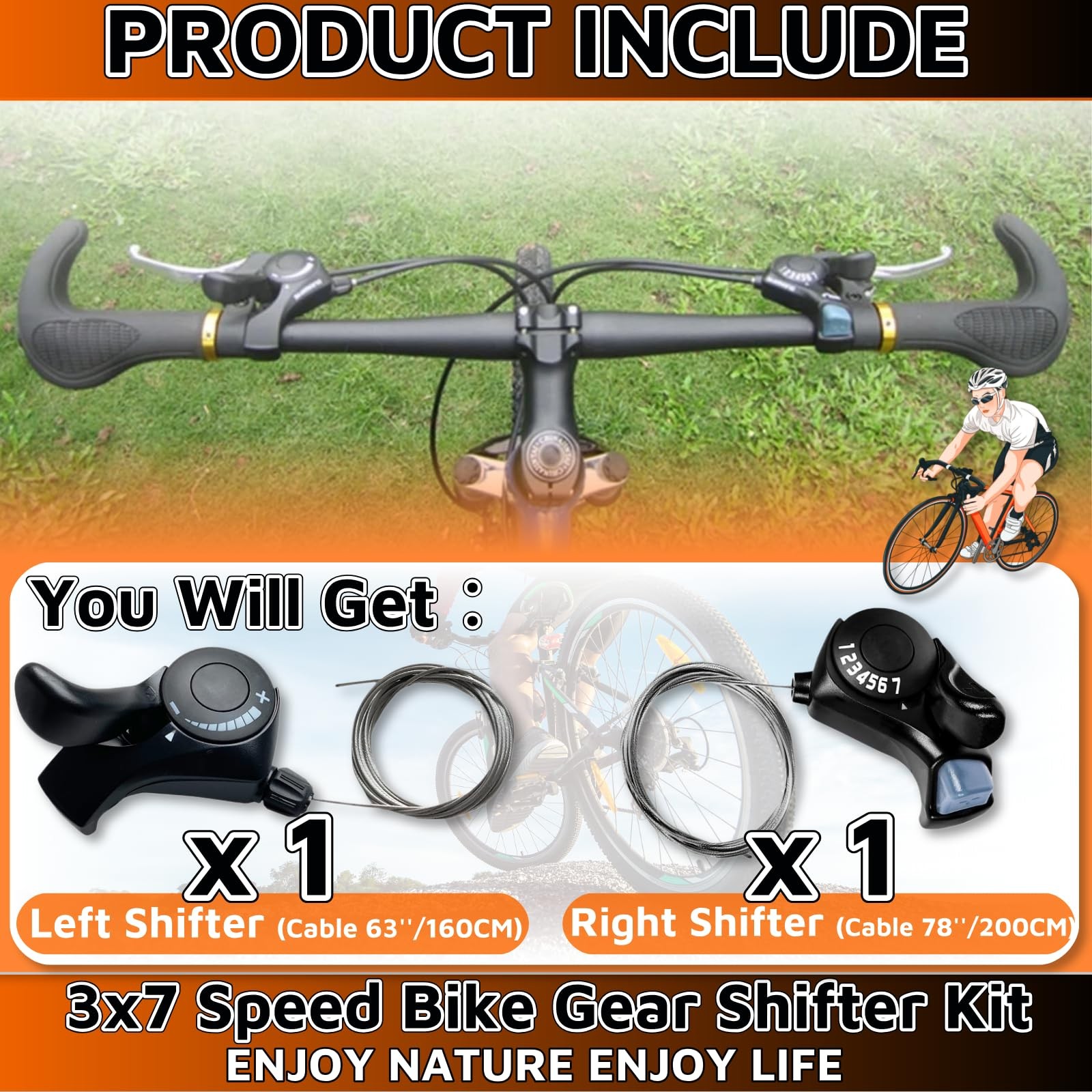 1 Pair 7 Speed Shifter 3X7 Thumb Gear Shifters Levers TX-30 Bicycle Part