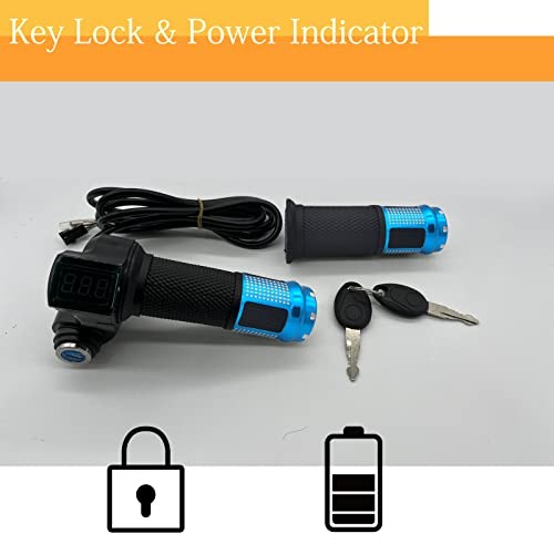 1 Pair EBike Throttle Grip, Universal Electric Bicycle Scooter Twist Blue