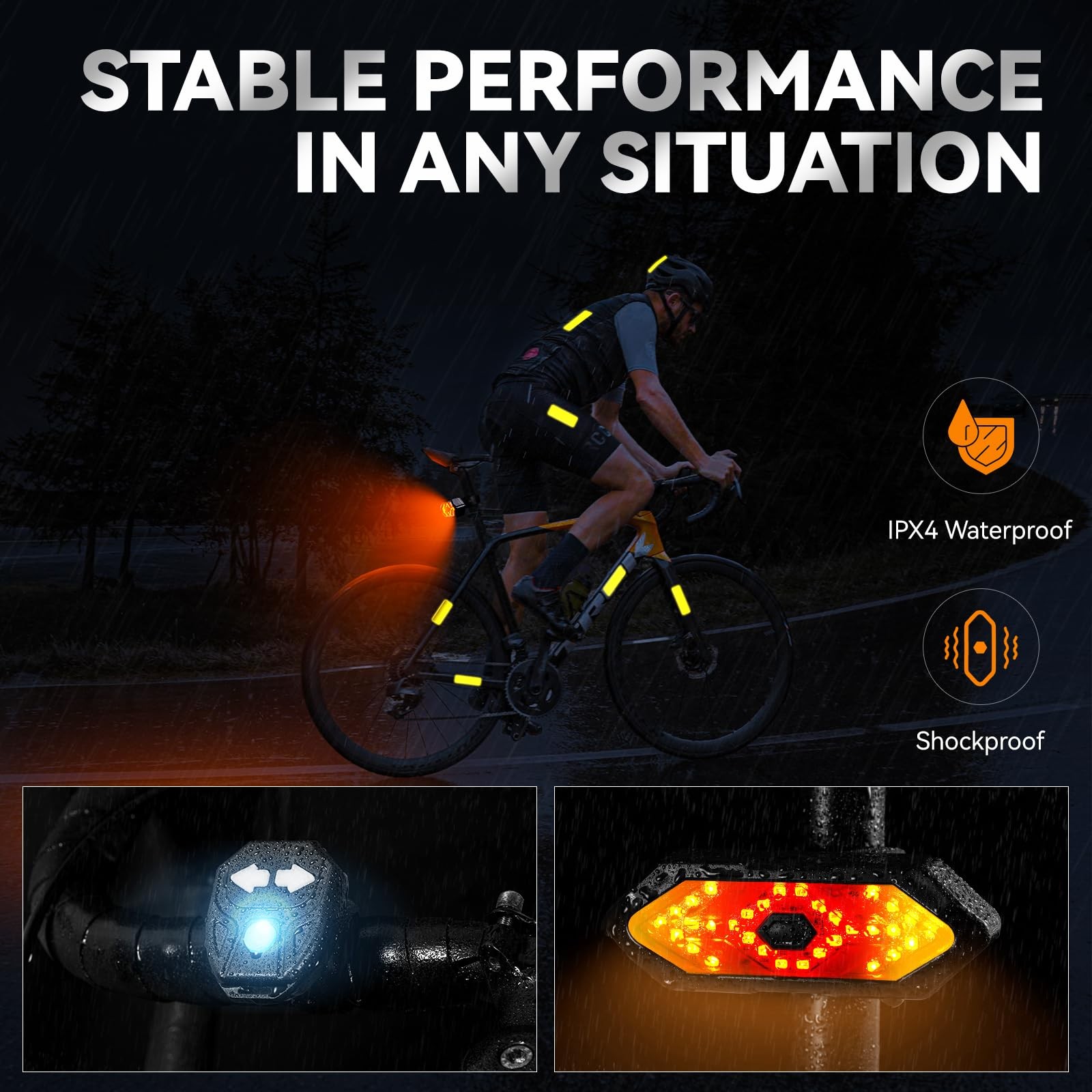 Bike Tail Light with Turn Signals USB Rechargeable Bike Turn Signals 120 Lume…