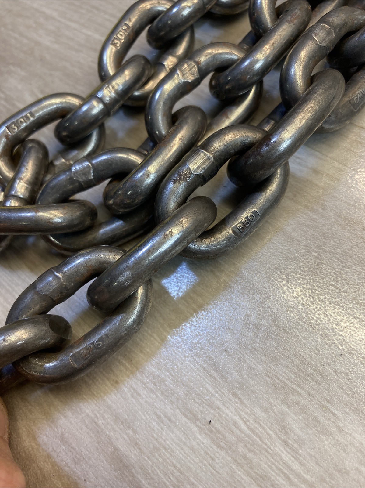 3 CM @ 5 ft Aircraft Chain Binder Links Used Magnetic 301 Stainless 226 BBQ