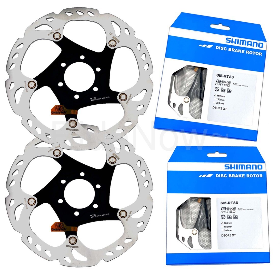 New 2x Shimano XT Ice-Tech SM-RT86 6 Bolts Disc Brake Rotors