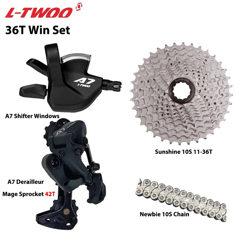 A7 1X10S Groupset 10 Speed Shift Lever Derailleur SUNSHINE Cassette 36T 42T 46T