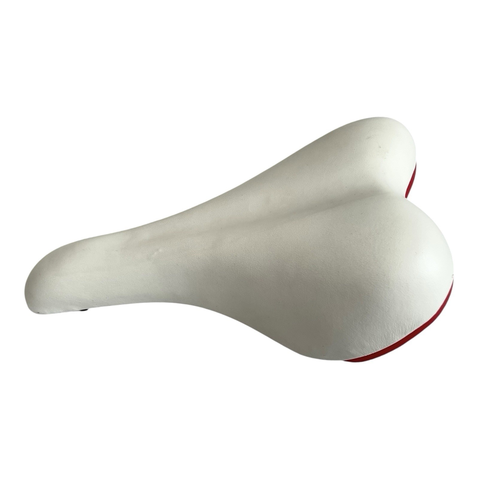 VELO Comfort Hybrid Bike Saddle White Red Accents Steel Synthetic Leather New