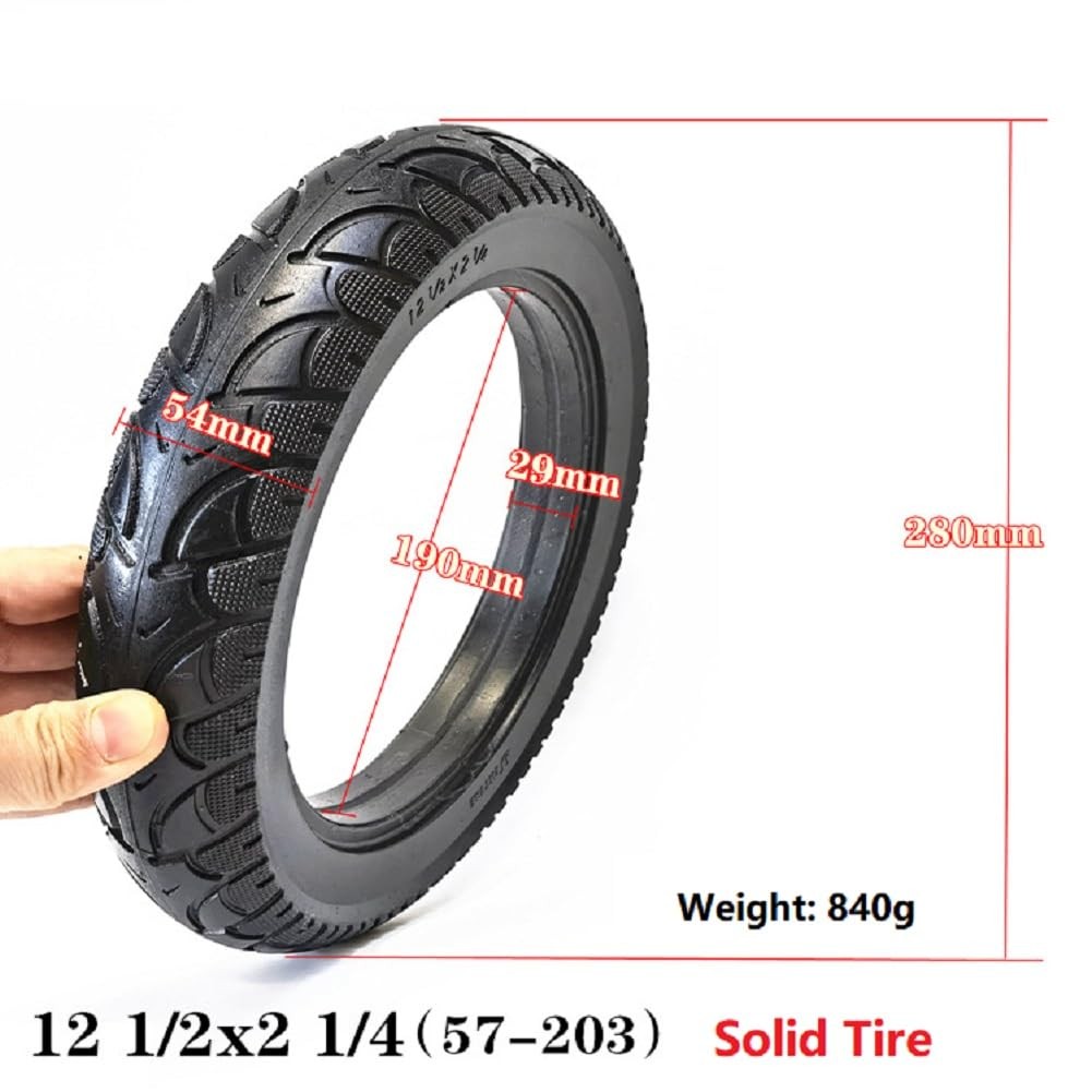 Lioaeust 2Pcs 12 Inch Solid Tyre 12 1/2X2 1/457-203 For Electric Bike Scooter