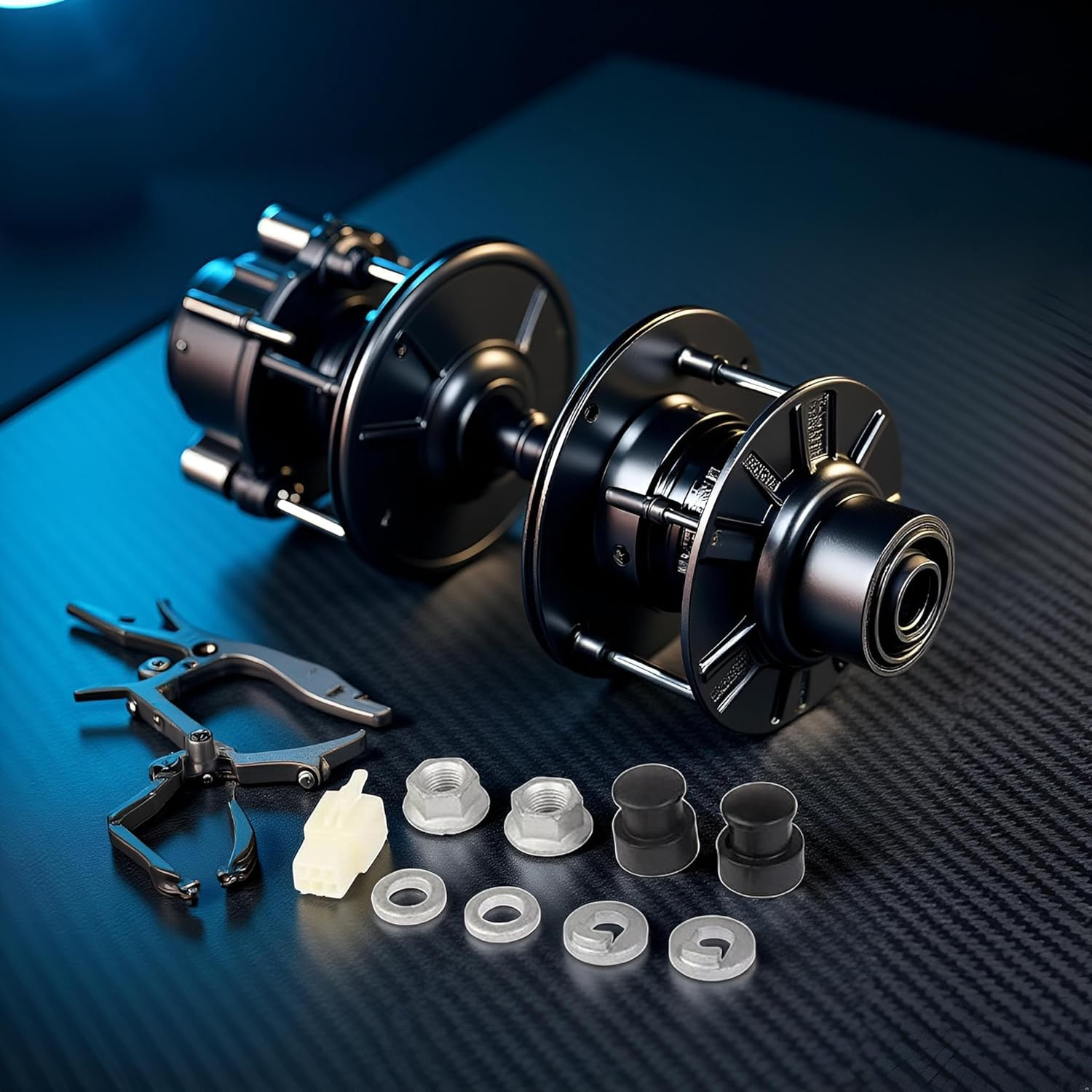 EBike Hub Motor Axle Kit 12mm Shaft Front Lock Nut with Washer and Cover E…