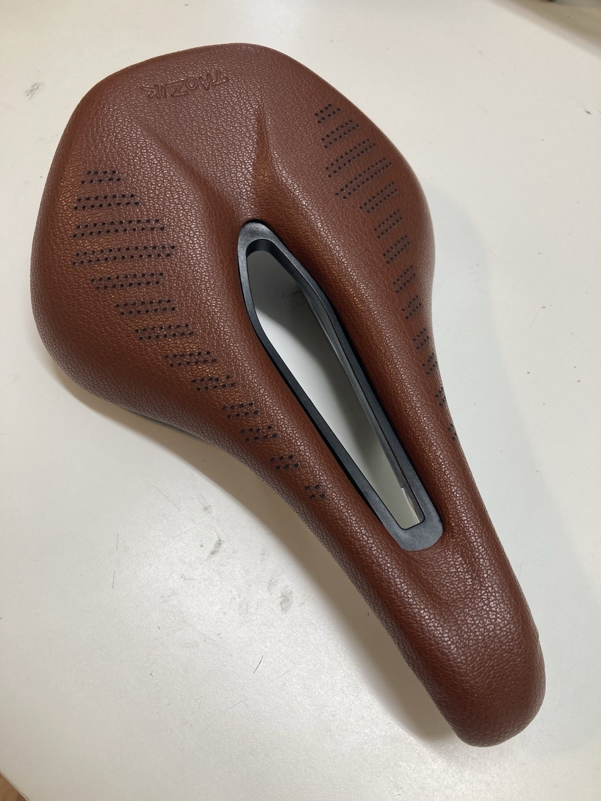 Brown leather saddle 160mm x 250mm road gravel mountain bike seat power short