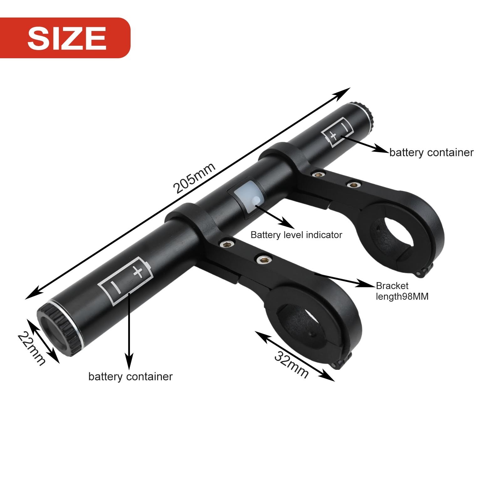Handlebar Extender with Power Bank 2000mAh Battery Aluminum Alloy Waterproof