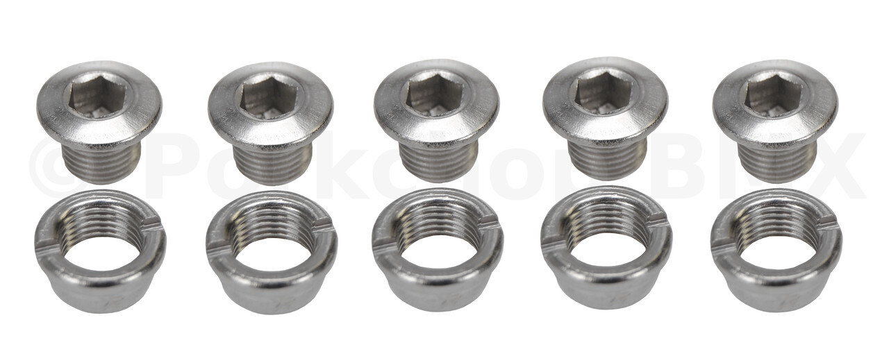 BMX bicycle single speed chainring bolts for BMX – set of 5 – STAINLESS STEEL