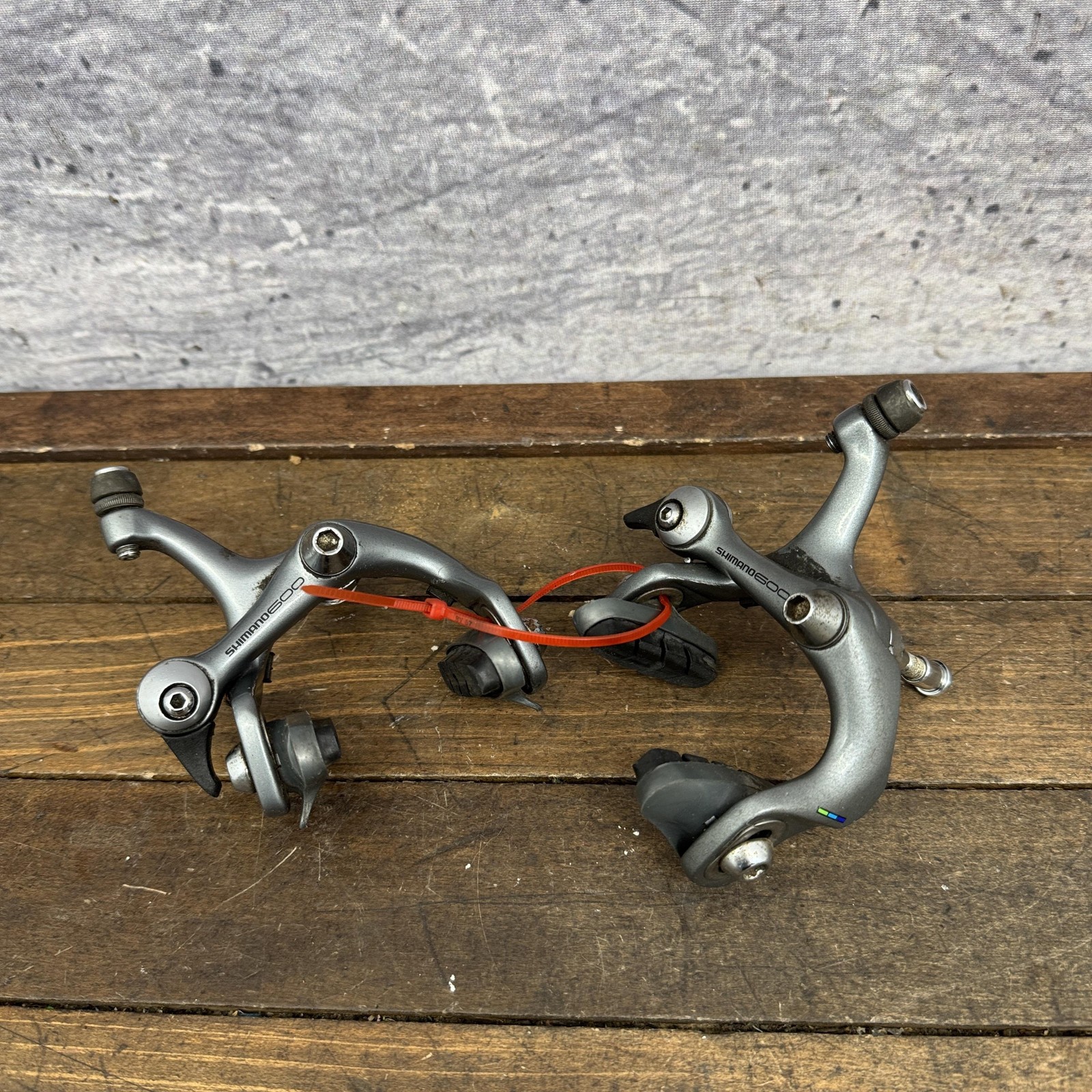 Vintage Shimano 600 BR-6400 Caliper Brake Set Gray Road F/R Japan Single Pivot