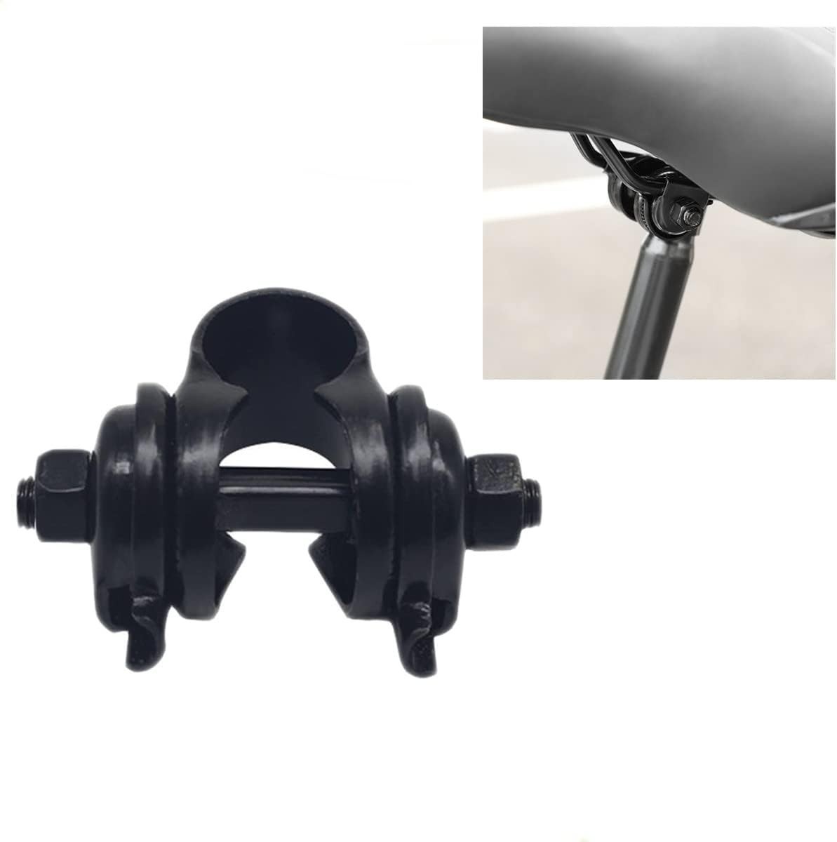 2PCS High-Quality Iron Bike Seat Clamps for Standard Rail Saddles – Black