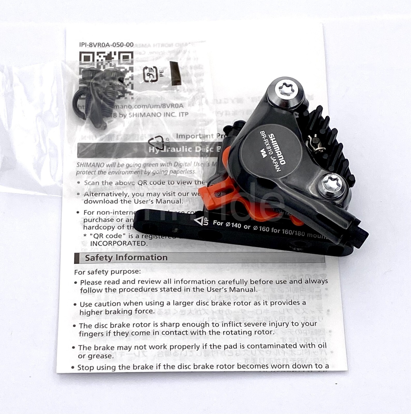 Shimano GRX BR-RX810-F/R Hydraulic Disc Brake Caliper Set Front+Rear, Flat Mount