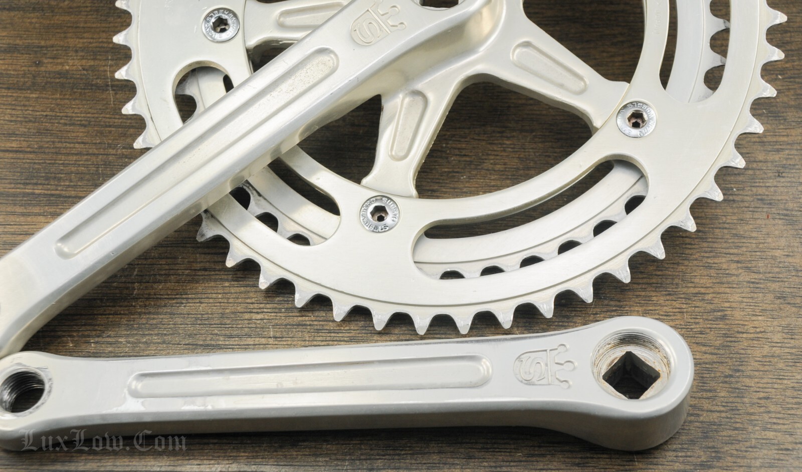 Vintage Sugino Mighty Competition RoadBike CRANKS 171mm52t44t Chainrings Bicycle