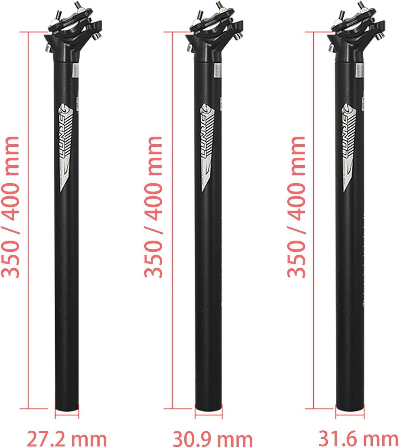 Lunde 6061 Alloy Bike Seat Post 30.9mm x 400mm – New