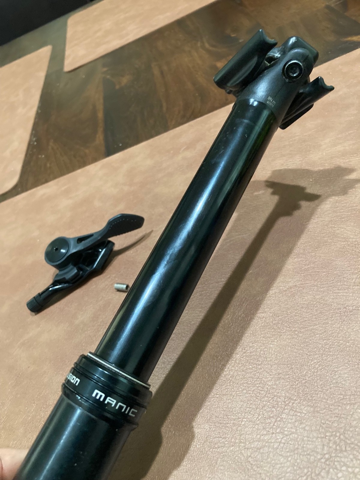 X-Fusion Manic Dropper Post 34.9 150mm drop with lever used working OK now