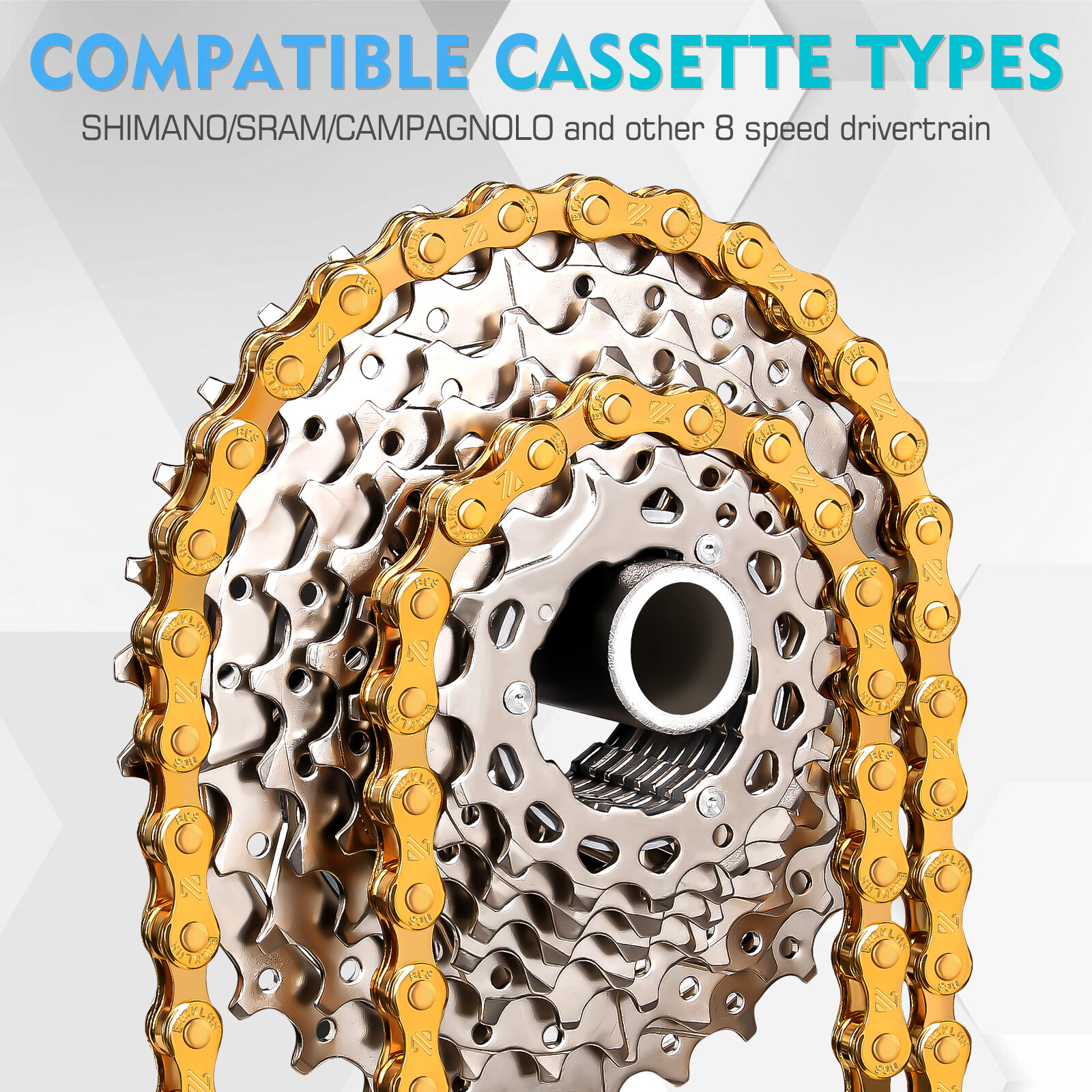BIcycle Chain 6/7/8/9/10/11/12 Speed L/EL/SL for SRAM/Shimano/Campy 116/126 Link