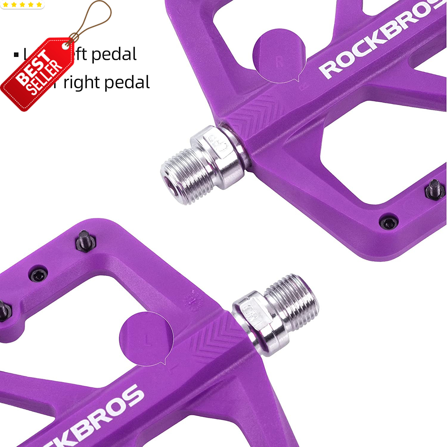 MTB Bike Pedals 9/16 Lightweight Nylon Flat Platform DU Bearing BMX Road – US