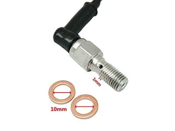 Motorcycle Universal M10x1.00mm Banjo Bolt Brake Light Switch Fit Hydraulic
