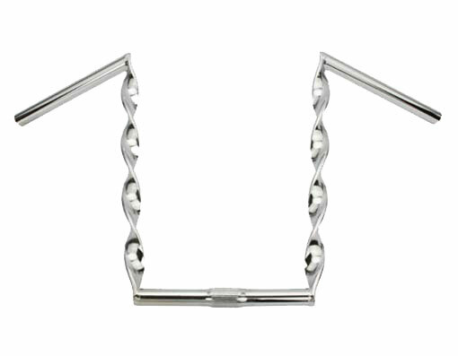 15″ RISE VINTAGE LOWRIDER FLAT TWISTED BICYCLE HANDLEBAR 25.4MM IN CHROME.