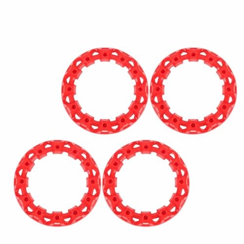 4Pcs 10 Inch ATV Wheel Trim Hub Decor Rim Cap Plastic Scratch Proof Sporty Red