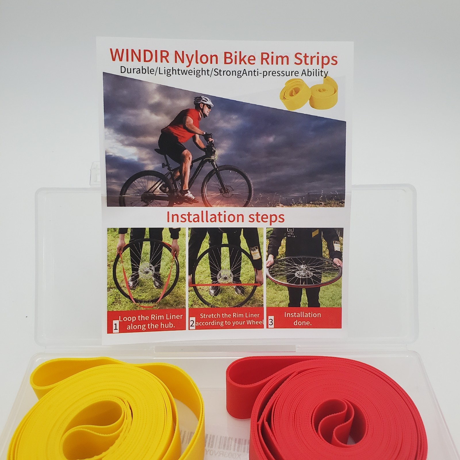 WINDIR 2 Pack Bicycle Rim Liner Strips Nylon 20» Bike Tire Liner Tape