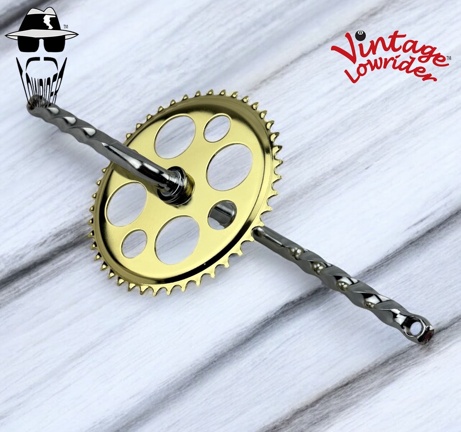 LOWRIDER LUCKY 7 SPROCKET 44T, & 6 1/2″ TWISTED CRANK CRUISER, LOWRIDER BICYCLES