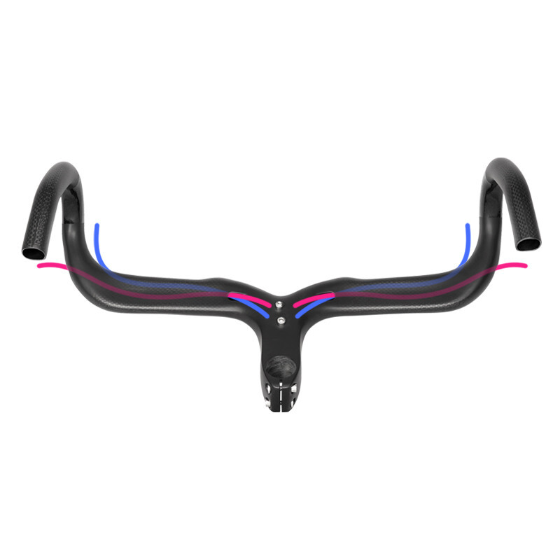 Carbon Fiber Integrated Bar Stem Handlebar Road Bike Aero Drop Bar 400/420/440mm