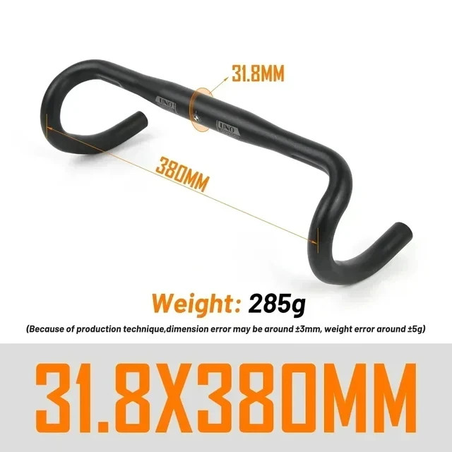 UltraLight Road Bike Handlebar Bent Bar 25.4/31.8MM 360/380/400/420/440/460MM